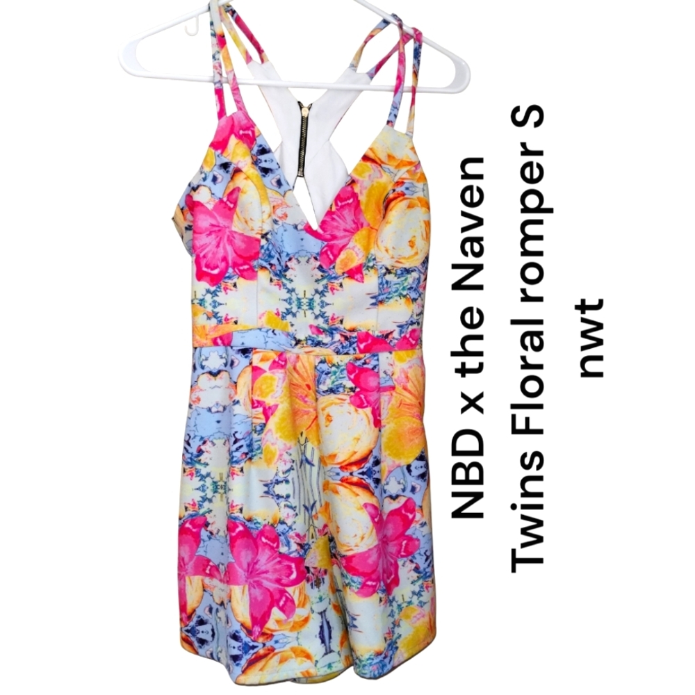 NBD x the Naven Twins Floral Romper S nwot